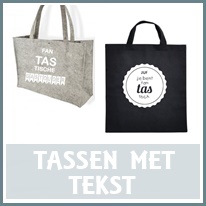 Tassen met tekst