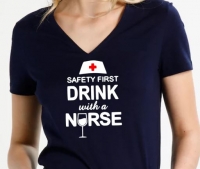 T-shirt, drink with a nurse