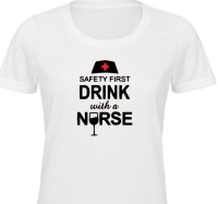 T-shirt, drink with a nurse