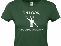 Dames t- shirt 'O look it's wine o clock'