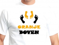 Heren t- shirt met tekst  ' Oranje boven'