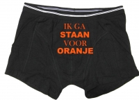 Boxershort met tekst Ik ga staan voor Oranje.