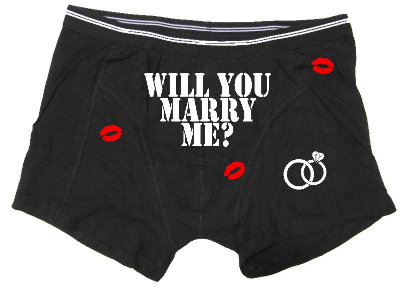 Boxershort met tekst Will you marry me?