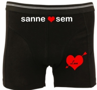 Heren boxershort love met eigen namen