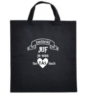 Katoenen tas met tekst Bedankt juf je was fanTAStisch