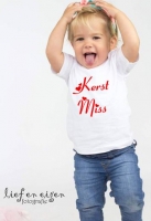 Baby/ Kinder t- shirt met tekst- 'Kerst miss'