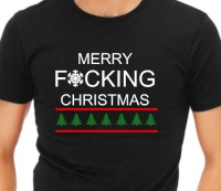 Heren t-shirt Merry F..ucking Christmas