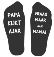 Sokken met tekst Papa kijkt Ajax