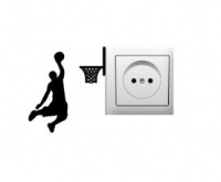 Stopcontact sticker basketball