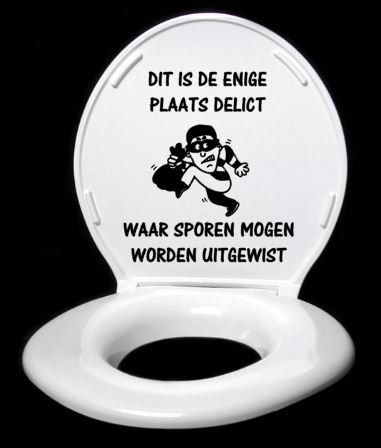 Punt Oeps Mechanica Toilet sticker plaats delict - www.tekstkadoshop.nl