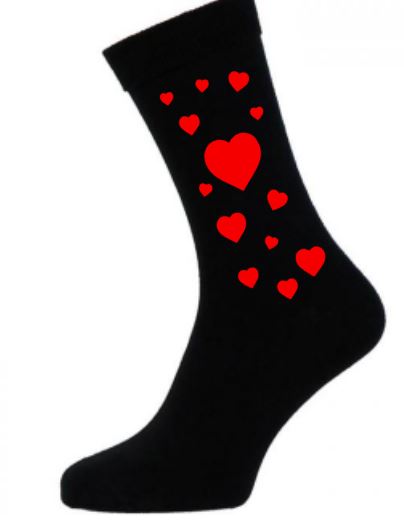 Valentijn sokken met allemaal hartjes