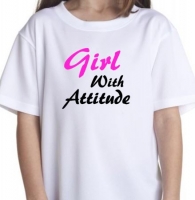 Meisjes t-shirt met tekst Girl with attitude
