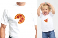 Pizza t-shirt voor Papa en kind