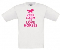 SALE Kinder t-shirt Keep calm and love horses maat 1528-164
