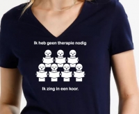 SALE T-shirt Ik heb geen therapie nodig, ik zing in een koor maat 40