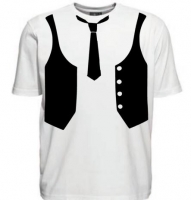 SALE T-shirt met gilet en stropdas maat 110-116