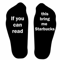 Sokken If you can read this bring me starbucks