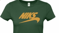 Dames T-shirt met grappige bedrukking 'Niks'.