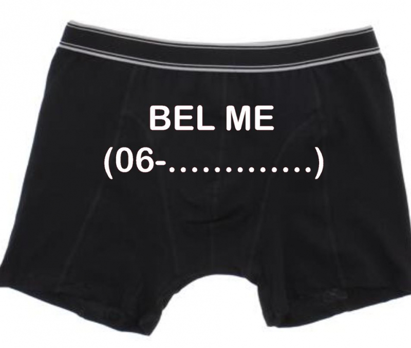 Heren boxershort met tekst 'bel me '