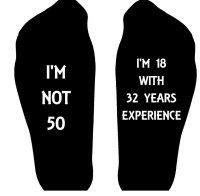 Sokken met grappige bedrukking ' I'm  not 50'