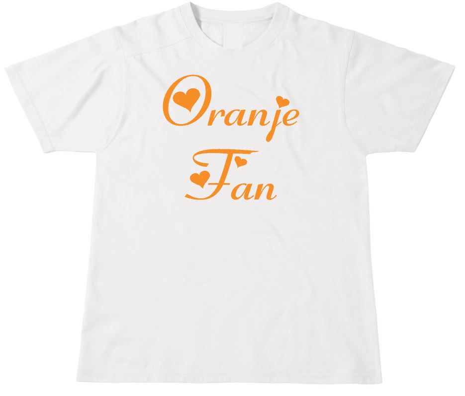 Bedrukte baby t-shirt  tekst Oranje fan