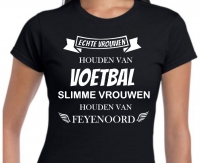 Dames t-shirt  echte vrouwen houden van voetbal