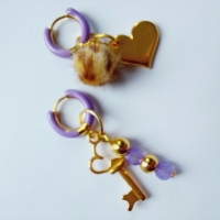 Oorbellen lila met leuke hangers