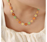 18K vergulde bloemen ketting