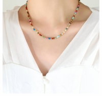 18K natuursteen ketting