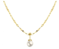 18 K roestvrijstalen ketting met parel