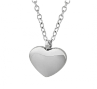 Roestvrijstalen ketting met hart zilver