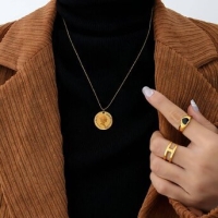 Roestvrijstalen ketting met munt