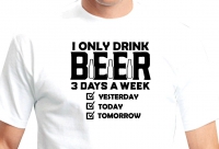 Heren t-shirt 'I only drink beer