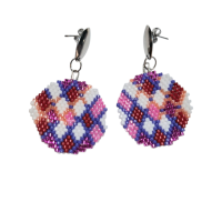 Brique stitch ronde oorbellen Ella