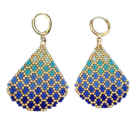 Druppel oorbel blauwtinten