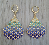 Druppel oorbel blauwtinten