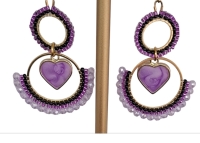 Franje Boho en  oorbellen Purple rain