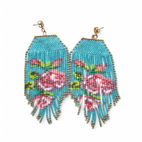 Franje oorbellen Flower power