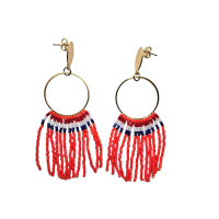 Franje oorbellen gouden ring