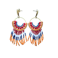 Franje oorbellen hoop koningsdag