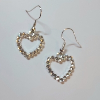 Hartjes strass hanger zilver