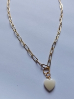 Jasseron ketting met schelphart goud