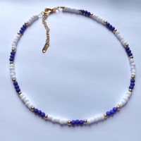 Ketting paars wit goud rocailles