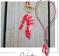 Ketting rood met krab