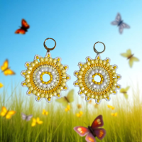 Mandala oorbellen geel