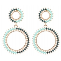 Oorbellen  Crystal groen zwart goud