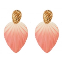 Oorbellen bladeren zalm