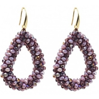 Oorbellen Facet glass beads