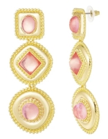 Oorbellen ronde hangers roze