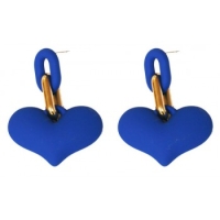 Oorbellen stekers hart blauw